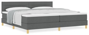 Boxspring ágy matraccal sötétszürke 200x200 cm szövet