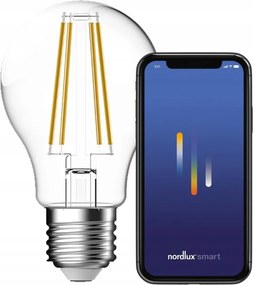 Nordlux Smart E27 A60 Led izzó 2200-6500K, 600lm, szabályozható, átlátszó