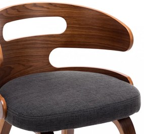 vidaXL 6 db sötétszürke hajlított fa és szövet étkezőszék