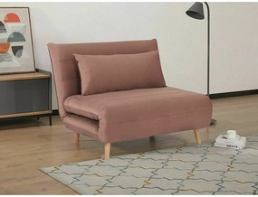 Rózsaszín kinyitható fotel SPIKE VELVET