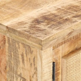 vidaXL tömör mangófa és természetes nád dohányzóasztal 90 x 50 x 35 cm