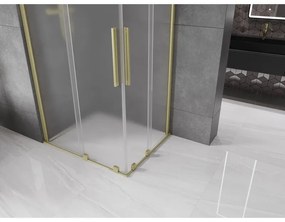 Mexen Velar Duo, zuhanykabin tolóajtóval 90 x 80 cm, 8 mm-es matt üveg, arany matt, 871-090-080-32-55