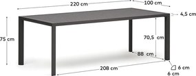 Kerti étkezőasztal 100x220 cm Culip – Kave Home