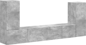 vidaXL TV szekrény garnitúra 4 pcs Beton Szürke Faanyag