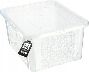 Tároló Doboz Rendszerező 20L Műanyag Játék Doboz Fedéllel Színtelen