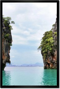 Poszterek keretben 40x60 Magányos szikla a trópusokon