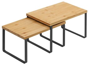 MARGE 2 darabos tárolópolc szett, fekete/barna