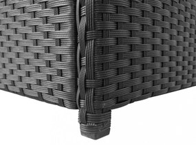 fekete polyrattan kerti tárolóláda 120 x 50 x 60 cm