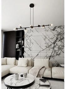 Csillár zsinóron ROSSI 8xE14/10W/230V fekete/átlátszó