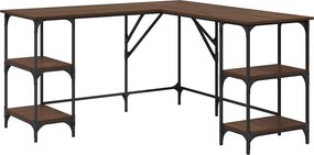 vidaXL barna tölgyszínű szerelt fa íróasztal 139x139x75 cm