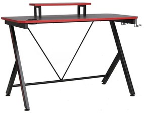 Dagobert PC asztal, fekete / piros