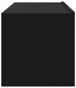 2 db fekete szerelt fa fali TV-szekrény 100 x 30 x 30 cm