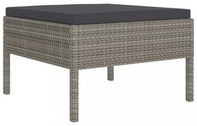 vidaXL 7 részes szürke polyrattan kerti ülőgarnitúra párnákkal