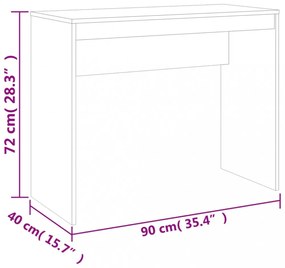 betonszürke szerelt fa íróasztal 90 x 40 x 72 cm