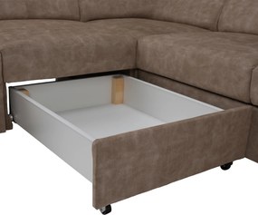 Ülőgarnitúra, bézs, balos, MALAGA BIG