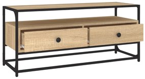 sonoma tölgy színű szerelt fa TV-szekrény 100 x 35 x 45 cm