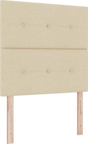 vidaXL Boxrugós ágy matracmal leddel Krém 100 x 200 cm szövet