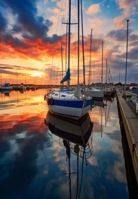 Poszter 68x98cm Naplemente Marina-ban