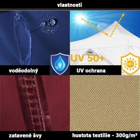 INSTENT PRO Kerti pavilon 3 x 6 m champagne + 4 oldalfal