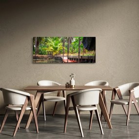 Kép - Fából készült hajó a csatornán, Thaiföld (120x50 cm)