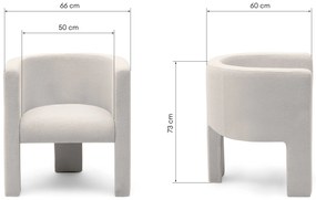 Krém színű design fotel MILU
