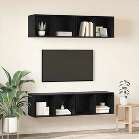 Fali TV Szekrény 4 pcs Musta tammi 37 x 37 x 72 cm Faanyag