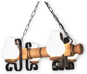 Brilagi - Csillár láncon RUSTIC 4xE14/40W/230V bükkfa