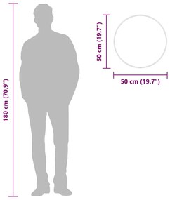 ezüstszínű falitükör Ø 50 cm Kerek