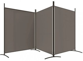 3 paneles antracitszürke szövet térelválasztó 525x180 cm