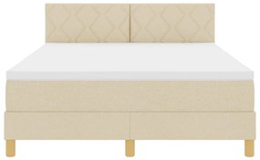 Box Spring Ágy Matrac Krém 140x200 cm Szövet