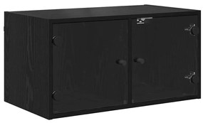 Fali Szekrények 2 pcs Fekete tölgy 68 x 37 x 35 cm Faanyag