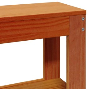 viaszbarna tömör fenyőfa fejtámla polcokkal 90 cm