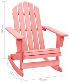 rózsaszín tömör fenyőfa kerti Adirondack hintaszék