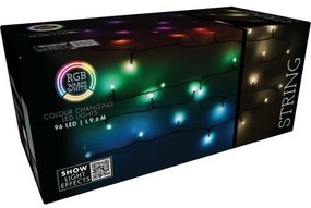 RGB karácsonyi LED-lánc távirányítóval 96 LED,színes, 9,6 m