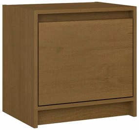 2 db mézbarna tömör fenyőfa éjjeliszekrény 40 x 30,5 x 40 cm