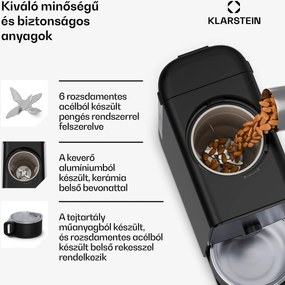Klarstein Marcia Touch diótej készítő 1,2 liter 6 rozsdamentes acél kés 1200 W 10 + 2 program
