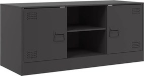 vidaXL fekete acél TV-szekrény 99 x 39 x 44 cm