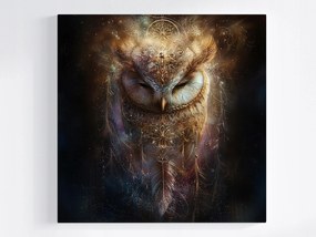 Vászonkép Canvas Madár Bagoly Bölcsesség Boho Fantasy Mágia Szimbólum 80x80