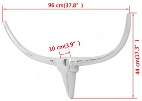 Falra szerelhető alumínium bika fej 100 cm ezüst szín