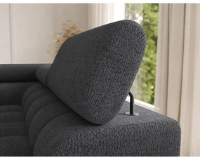 Sötétszürke buklé kinyitható sarokkanapé (jobb oldali-U alakú) Feraria – ELTAP