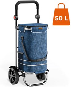 Monzana EASY bevásárlótáska kerekekkel, 50l, kék