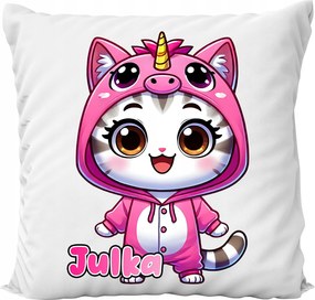 Párna Fehér Állat Aranyos Macska Unikornis Ajándék Név