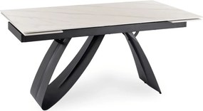 Kihúzható kerámia étkezőasztal 160–220 cm méretben, fehér márvány/fekete színben DEVON