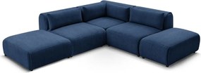 Sötétkék sarokkanapé (variálható) Jeanne – Bobochic Paris