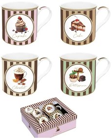 Porcelánbögre 4db-os 300ml, dobozban, Sweet Moments