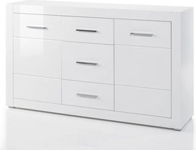 Bianco 2 ajtós 3 fiókos komód fényes fehér