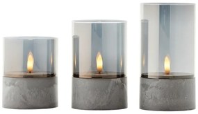 Brilliant - 3 darabos LED gyertya készlet BOUGIE LED/2xAA IP44 szürke/füstszínű