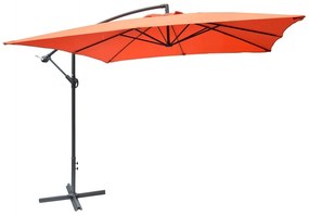 ROJAPLAST 8080 függő napernyő, hajtókarral - terrakotta - 270 x 270 cm - vízálló ()