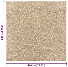 ZIZUR juta hatású beltéri és kültéri szőnyeg 200x200 cm