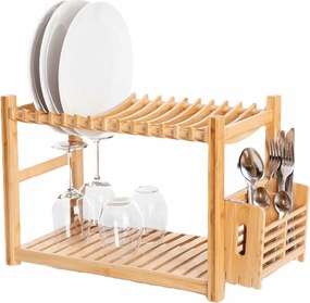 Bambusz edénycsepegtető 2 szintes elegáns konyhai dekoráció